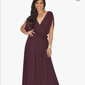 KOH KOH Burgundy Bridesmaid Gown